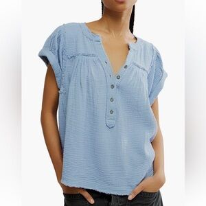 Free People Horizons Double Cloth Top